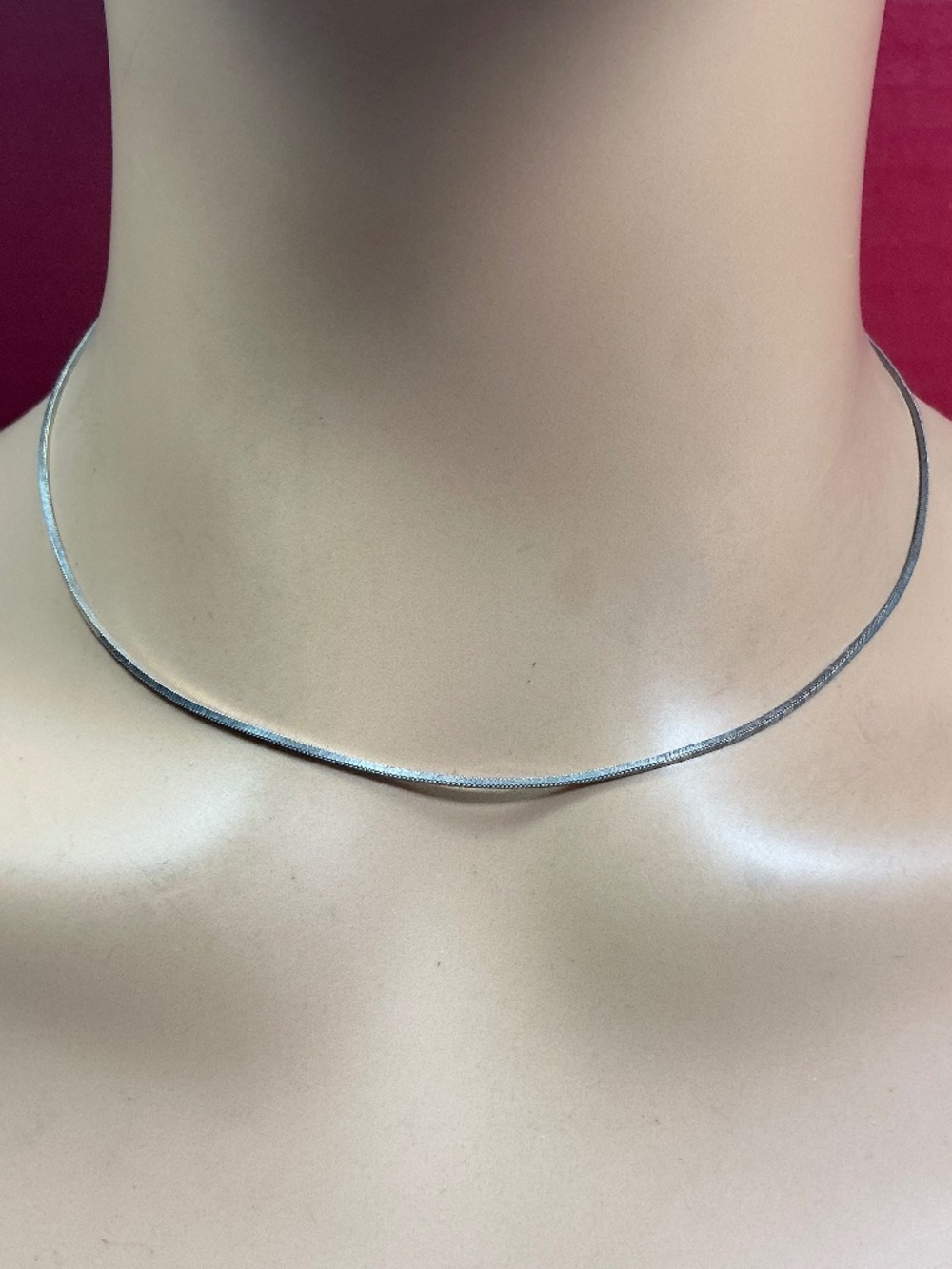 Sterling Silver Square Shaped Necklace / Chain. 16.5 inches long